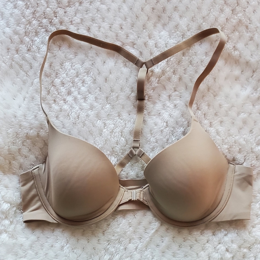 B'temp'd NWOT T-Shirt Bra 959201, Underwire, Front Close T-Back, Nude 34B